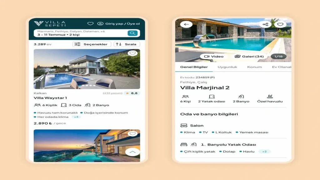 Villa Sepeti Yeni Mobil Tasarım Önizleme