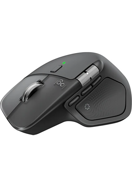 Logitech MX Master 4 Dokunsal Geri Bildirim Özellikli 8000 DPI Optik Sensörlü Sessiz Kablosuz Bluetooth Mouse, Koyu Gri