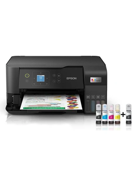 Second image of Epson Ecotank L3560 Renkli Tanklı Yazıcı Baskı-Tarama- Kopya - ( Usb, Wifi, Wi-Fi Direct ) + Orijinal Epson 4 x 65 ml + 1 Ekstra