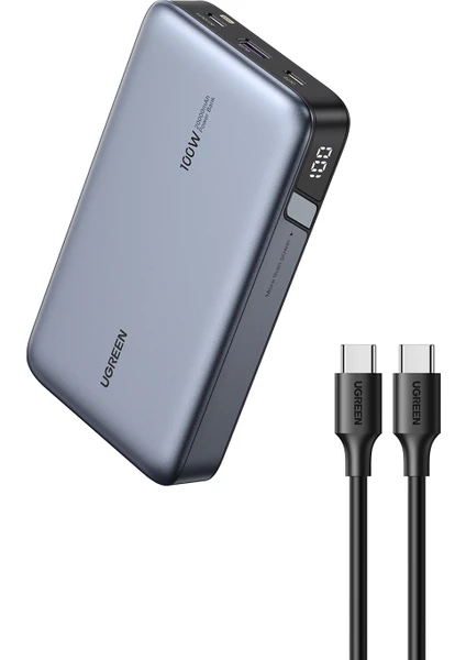 Second image of Ugreen 20.000 Mah 100W Pd Hızlı Şarj Powerbank 2xusb-C, 1xusb-A - 25188