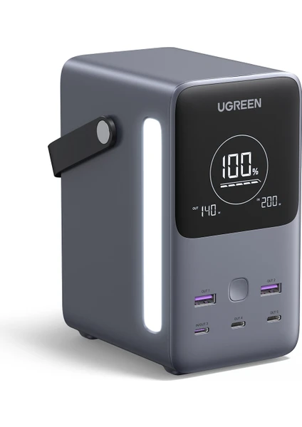 UGREEN 48.000 mAh 300W 5 Portlu Şarj İstasyonu 3xUSB-C, 2xUSB-A, Uzay Grisi, 25286