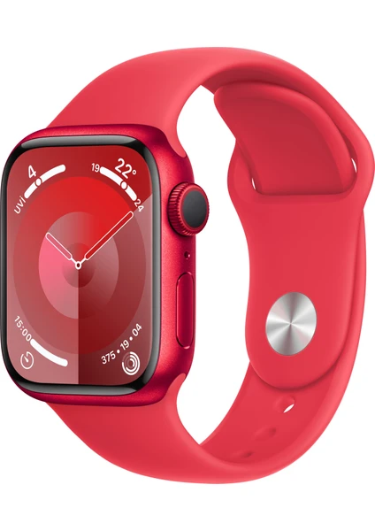 Apple Watch Seri 9 Gps 41MM (Product)Red Alüminyum Kasa Spor Kordon - M/l MRXH3TU/A